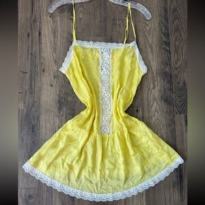 Y2K sheer yellow lace Victoria’s Secret babydoll shift dress